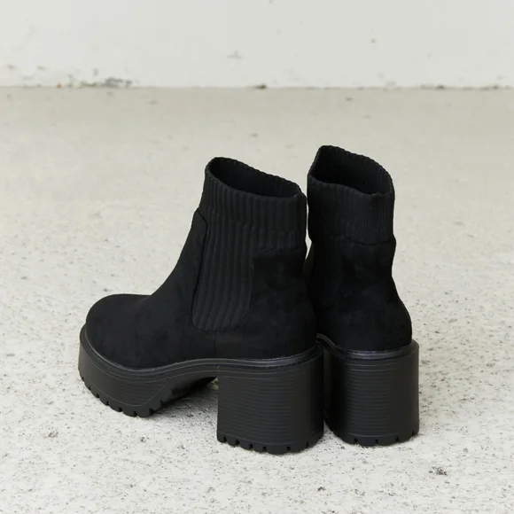 Strive For More Chunky Sole Sock Booties in Black - Picture 9 of 9